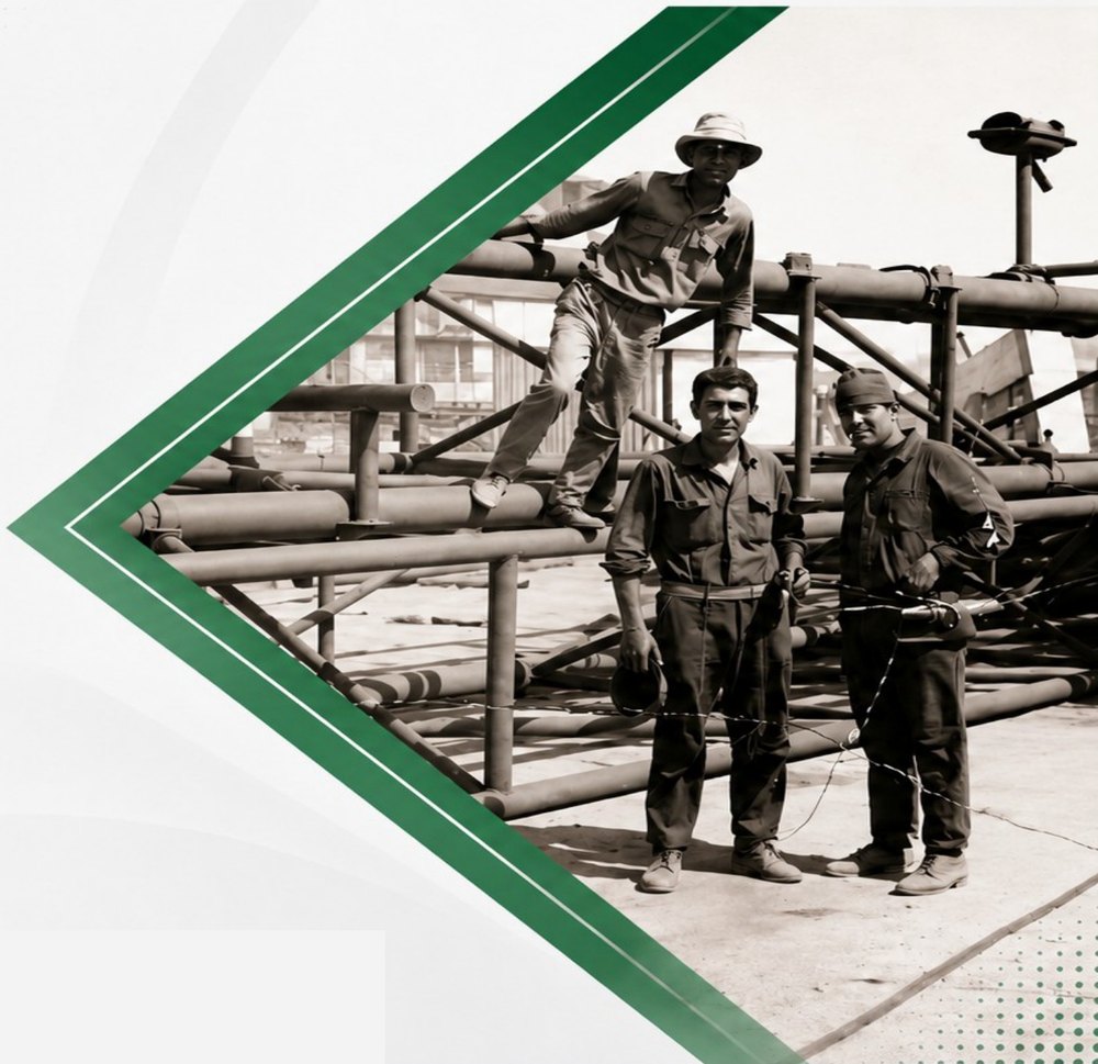 ISAKHOURY founders on a steel structure in Be'er Sheva, 1980s